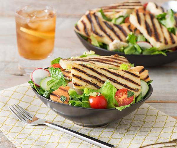 Photo of - Fattoush with Grilled Halloumi and Lemon Caper Dressing