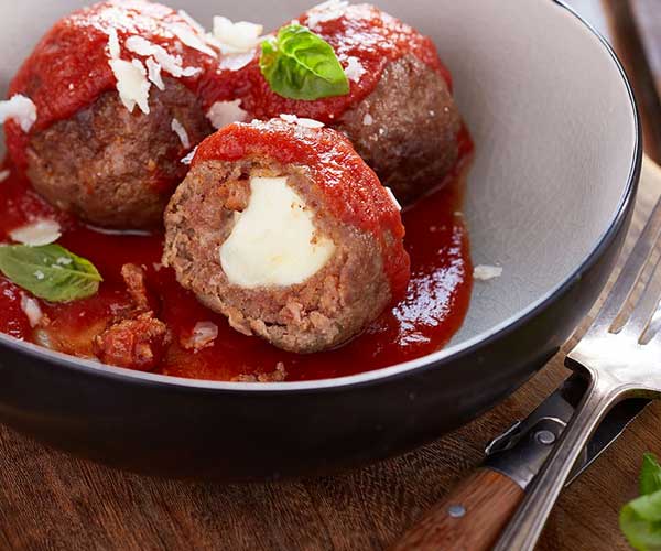 Photo of - Bocconcini Stuffed Meatballs