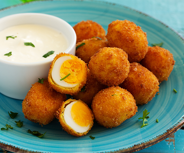 Photo of - Cheese Crusted Party Eggs