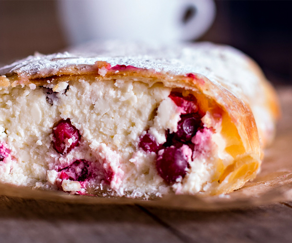 Photo of - Cranberry Strudel with Mascarpone Cheese