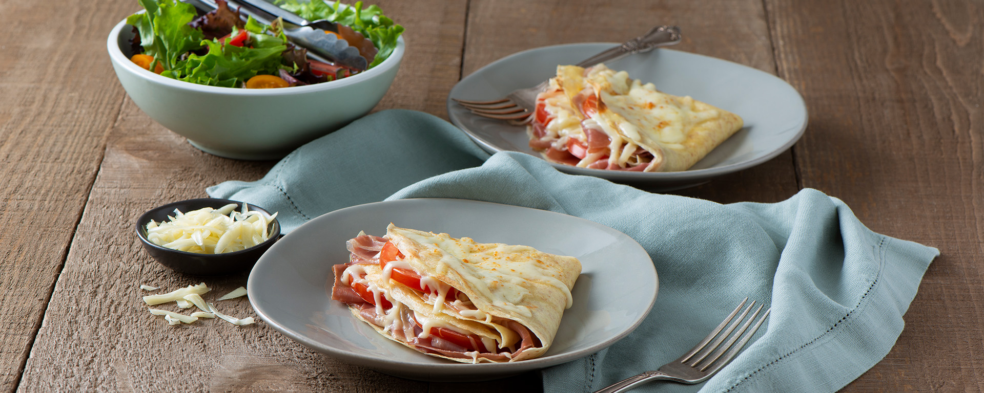 Photo of - Whole Wheat Crêpes with Prosciutto and Friulano Cheese