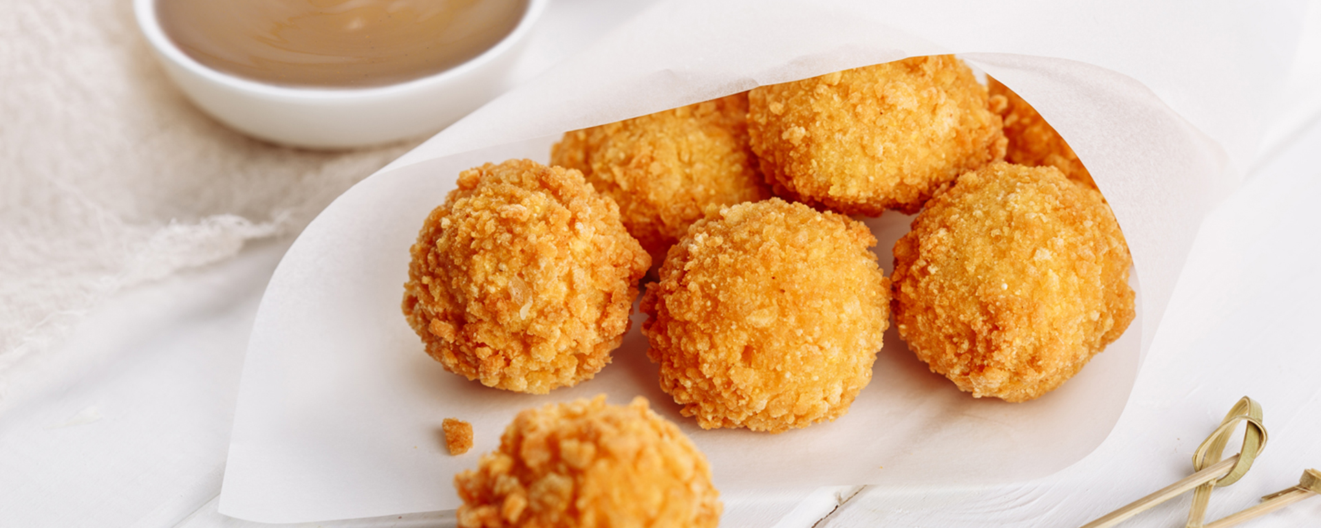 Photo of - Poutine Arancini with Ivanhoe Milled Cheddar Curds
